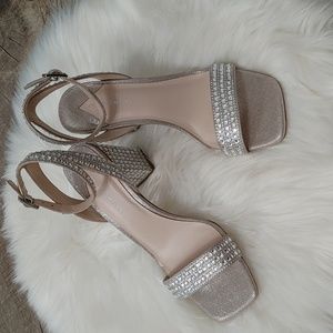 Antonio Melani Marryanna Rhinestone Embellished Ankle Strap Dress Sandals